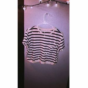 Cute striped crop top tee